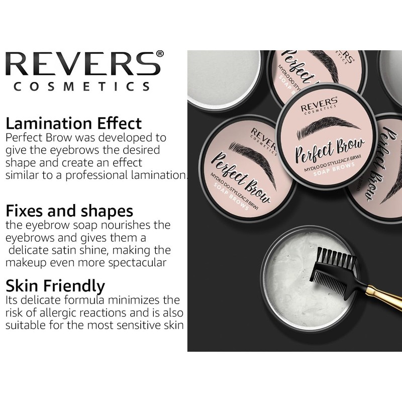 REVERS COSMETICS Perfect Brow Eyebrow Soap | Shapes and Fixes