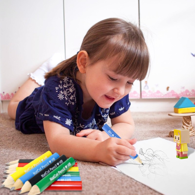 NatCot Triangular Fat Pencil for 2-8 Years Old Kids Use,