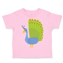 Toddler T-Shirt Zoo Peacock Spread Tail Zoo Funny Cotton Colorful Peacock Boy & Girl Clothes Zoo Baby Funny Tee Soft Pink Design Only 5 6T