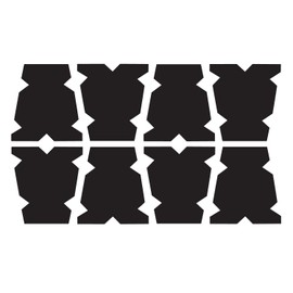 StickerDad Firefighter Helmet Tetrahedron-Trapezoids Tets V2 Vinyl Decal (8 Pack) for Windows, Walls, Bumpers, Laptop, Lockers, etc. (Reflective Black, 2.5 Inches)