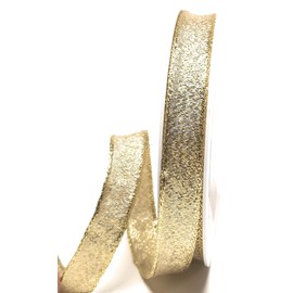 s.dekoda Brocade Ribbon 25 m x 15 mm Gold Decorative Ribbon Brocade Gift Ribbon