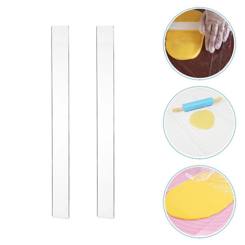 2pcs Dough Thickness Rulers Dough Thickness Guides Pastry Rolling Pin
