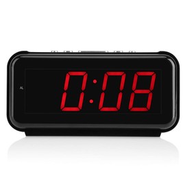 Haofy Electronic Table Digital Alarm Clock Desktop 220 V Large 1.8 Inch LED Display Snooze Function (Red)