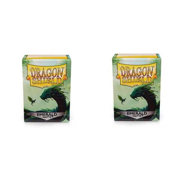 2 Packs Dragon Shield Matte Emerald Standard Size 100 ct Card Sleeves Value Bundle! …