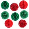 Minicoco Christmas Decoration Set, 8PCS Red Green Reusable Tissue Paper
