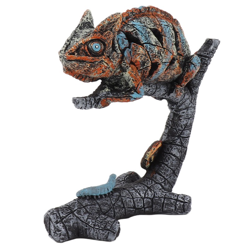 Chameleon Statue Sculpture Resin Chameleon Wild Animal Figurine Ornament for