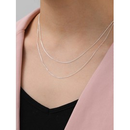 ChicSilver 925 Silver Chain for Women Girls Solid Anchor Chain 1.1 mm/1.5 mm, Sterling Silver Rolo Chain Necklace with Gift Box for Valentine's Day Birthday