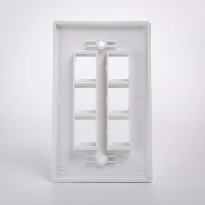 Keystone Wall Plate White 6 Port