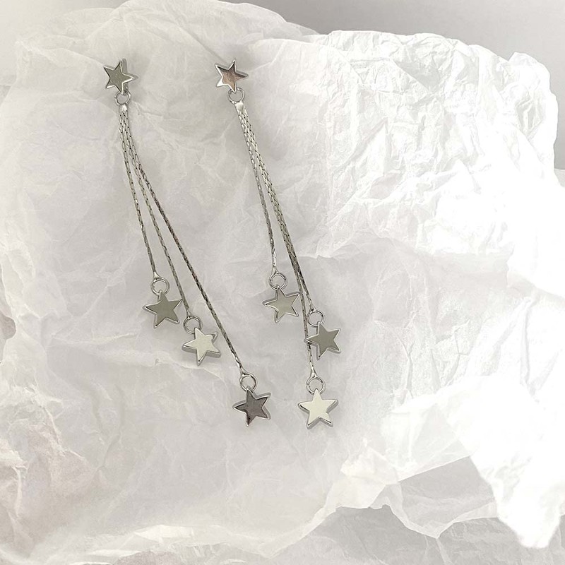 Star Long Tassel Dangle Earrings for Women Shooting Star Earrings