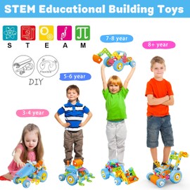 BURKUSUR Construction Toy Gifts for 5 Year Old Boys, STEM Building Kit Building Blocks Toy from 4 5 6 7 8 9 Years Boys and Girls Creative Gifts Building Blocks for Children Construction Set 6 Models