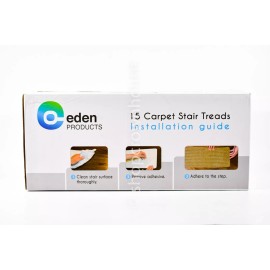 Eden Products 15 pieces BEIGE Carpet Stair Adhesive Treads 30" x 8" NEW IN BOX