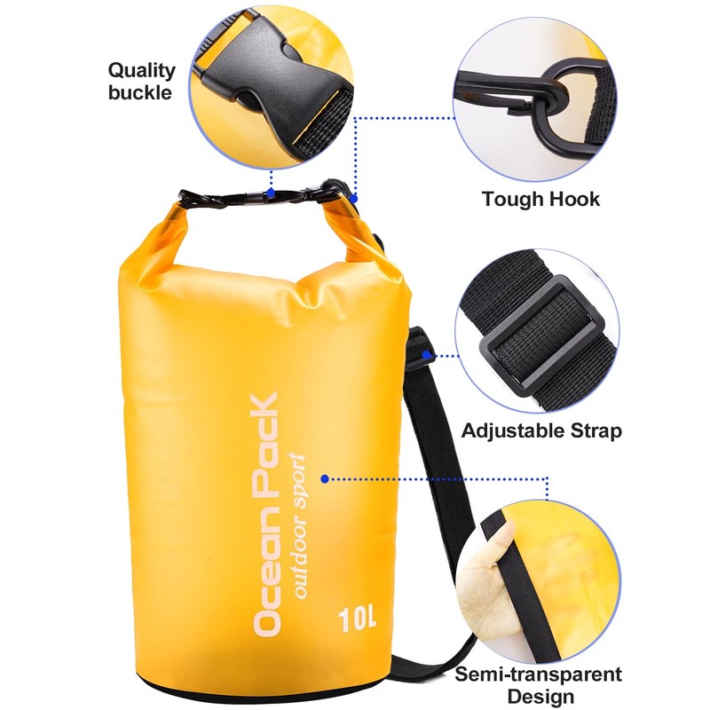Henrycares Dry Bag Waterproof Bag, 20L 10L 5L 2L Waterproof