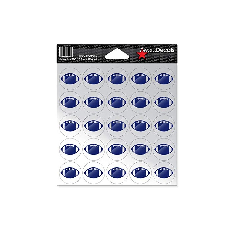 Award Decals Football Helmet (100 Stickers) (Royal Blue on Clear)