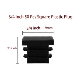 Square Plastic Plug, 3/4 Inch 50Pcs Tubing Plug Cap Tubing End Cap Chair Glide Insert Finishing Plug