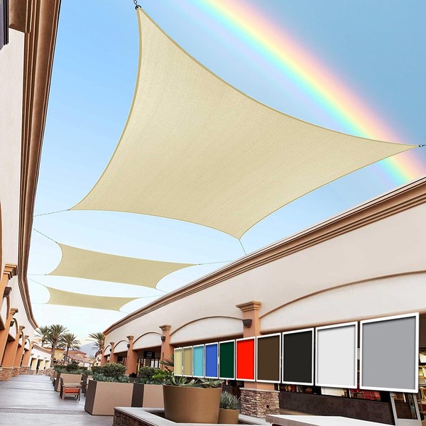 Royal Shade 7' x 11' Beige Rectangle Square Sun Shade