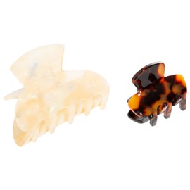 L. Erickson Claw Hair Clips For Most Hair Types Small Hair Clip, Tokyo, 1.25" Long. Medium Hair Clip, Ivory Swirl, 2.5" Long