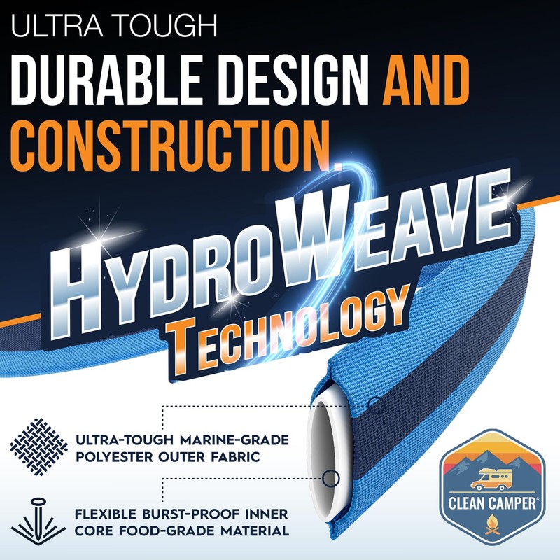 RV Fresh Water Drinking Hose 35' by Clean Camper- Kink