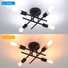 Semi Flush Mount light fixture Matte Black, Modern Sputnik Close,
