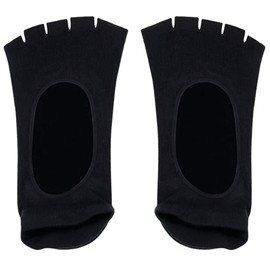 FUREINSTORE Non-Slip Socks for Women, Women's Seamless Technical Socks for Yoga or Dance, Expandable Compression Socks for Dance, Black fingerless, 35-39 Corto