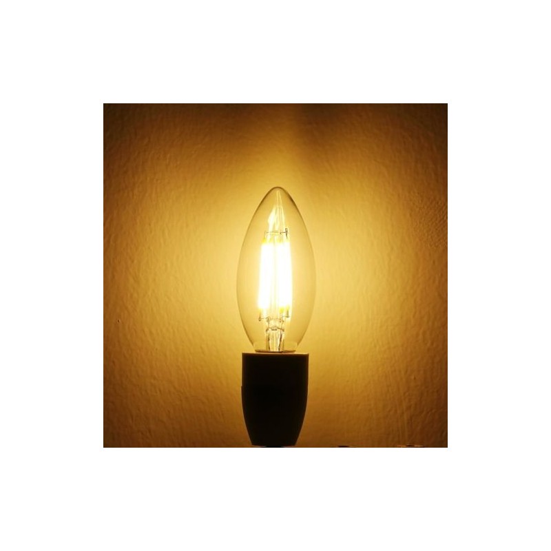 LUXON 2W LED Torpedo Light Bulb for Chandelier, Sconce, and