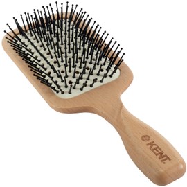 Kent Brushes Pure Flow Hairbrush, Large Vented Fine Quill Paddle Brush LPF2, Suitable For Shoulder Length To Long Hair, Perfect For Detangling & Straightening, Eco-Friendly Wooden Paddle Brush