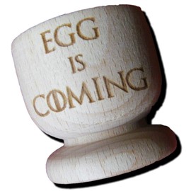 FastCraft Game of Thrones Inspired Wooden Egg Cup Egg is Coming Set of 2