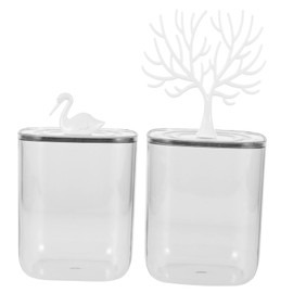 BUGUUYO 2pcs Swan Antler Storage Box Organizers Portable Travel Case Lid Boxes