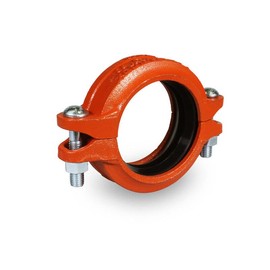 1-1/4" Grooved Rigid Coupling for Pipes in Wet and Dry Systems, Ductile Iron, Orange