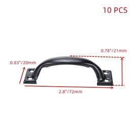 WDONAY 10 Pack 3 Inch Long Black Metal Bow Handles for Cabinet, Drawer, Shed Door, Gate
