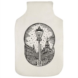 'London Street Lamp at Night' Hot Water Bottle Cover (HW00032828)
