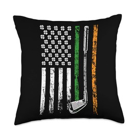 punching while wearing boxing gloves Golf Club Clover Throw Pillow