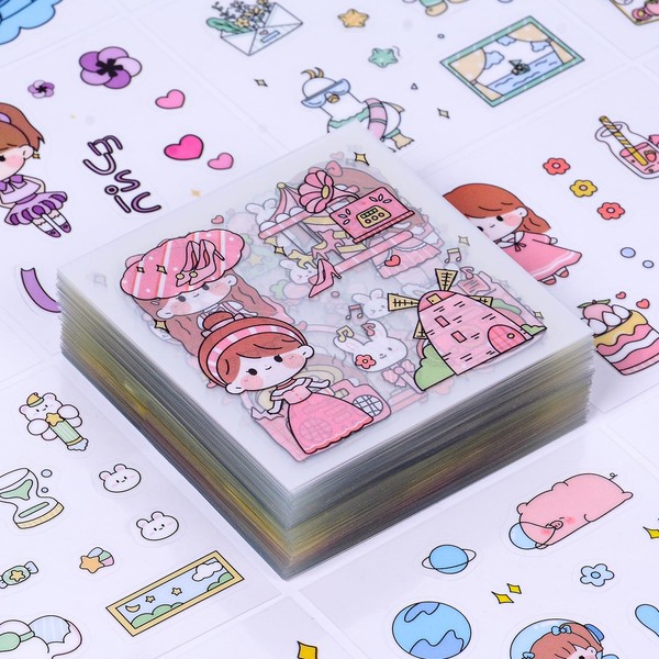 Collage Material Flake Seals, 100 Pieces, Girls, Cute, Person, Stickers,