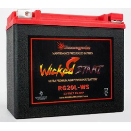 RG20L-WS 500+ CCA's; Ski-Doo Battery for (2017, 2018, 2019, 2020, 2021, 2022) MX Z Blizzard E-TEC 850 / MX Z TNT E-TEC 850 / MX Z X E-TEC 850 / MX Z X-RS E-TEC 850 / MX Z X-RS E-TEC 850