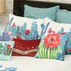 BLACK FOREST DECOR Blooming Desert Cactus Quilt Bed Set -
