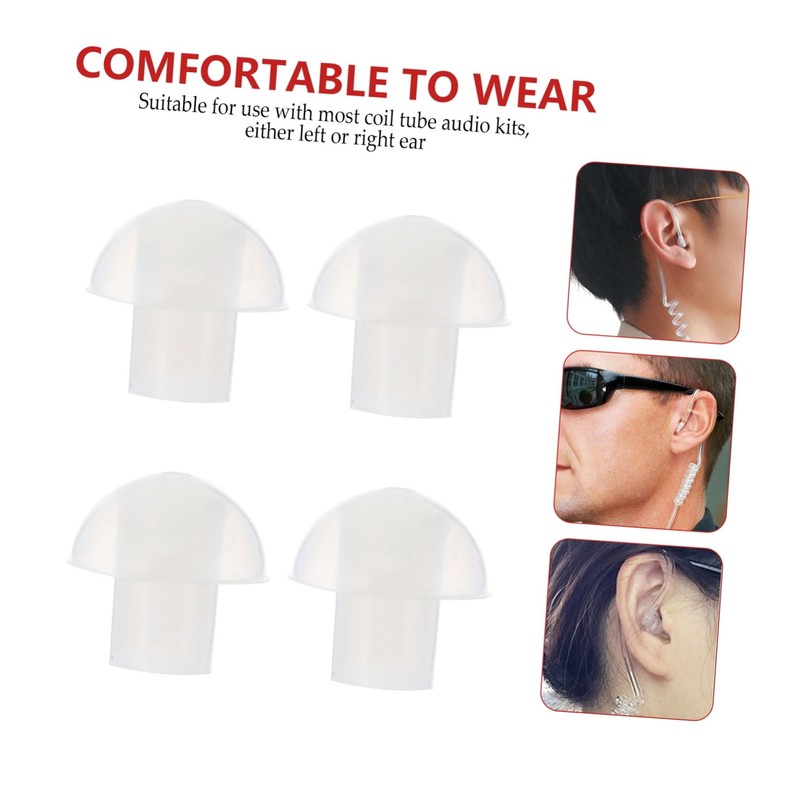 KOMBIUDA 10pcs Replacement Mushroom Earbud Tips for Acoustic Tube Earpieces