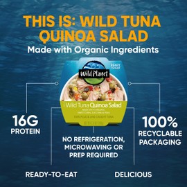 Wild Planet Ready-To-Eat Wild Tuna Quinoa Salad With Organic Sweetcorn, Zucchini & Peas, Tuna Salad, 5.6oz (Pack Of 12)