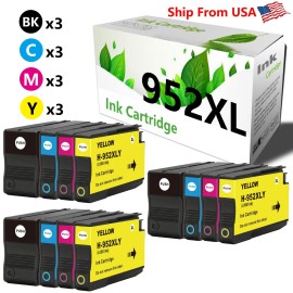 For HP 12PK 952XL Ink Cartridge for Officejet Pro 8702 Printer