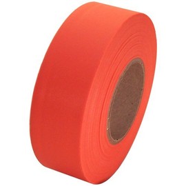 Flagging Tape 1-3/16" Non-Adhesive Plastic Ribbon, Orange