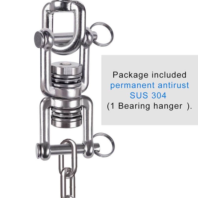 BeneLabel Dual Hanging Rings Hammock Swing Hanger, Swivel Stainless Steel