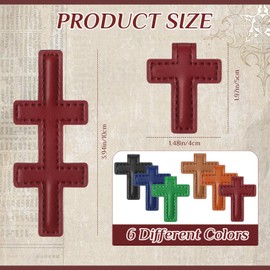 Skyygemm 6 Pcs Christian Magnetic Bookmarks Cross Leather Magnetic Bookmarks Retro Religious Magnet Book Page Markers Double Sided Magnetic Page Clips for Book Lover Readers Men Women Reading Gifts