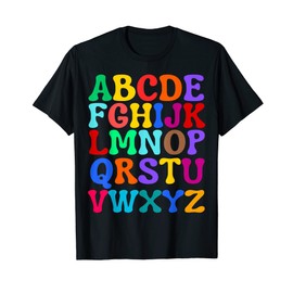 Colorful Uppercase Letters Alphabet learn ABCs boy girl kids T-Shirt