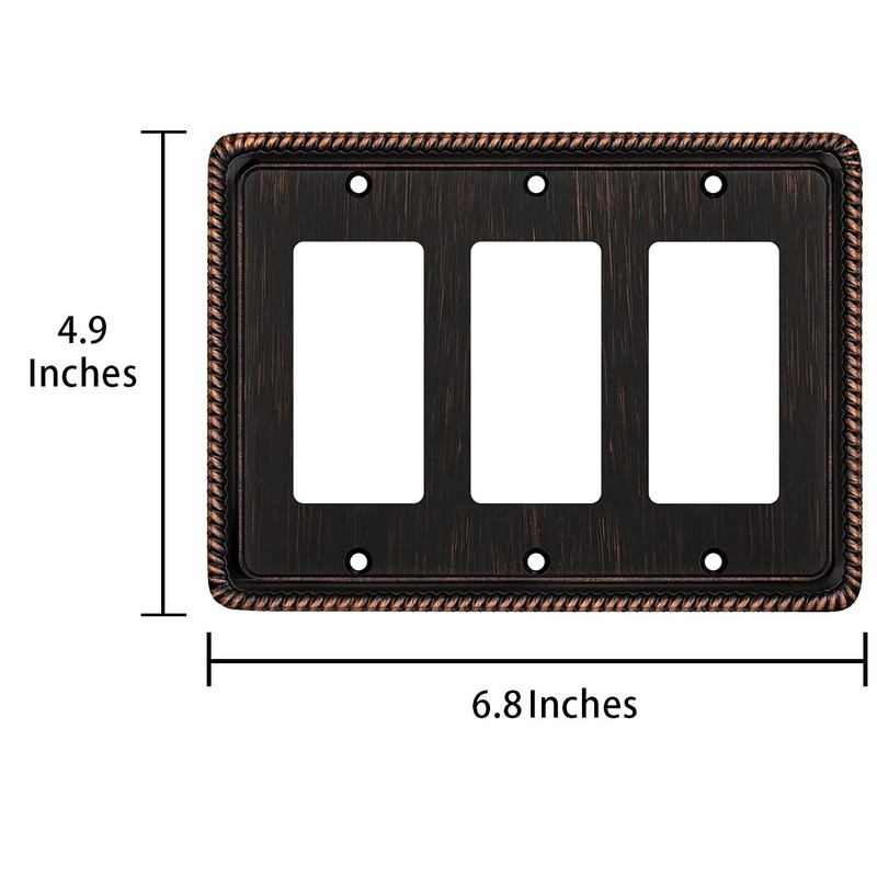 Rope Edge Decorative Wall Plate Switch Plate Outlet Cover (Triple