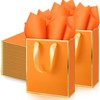 Yeaqee 50 Pack Metallic Gift Bags with Handle and Tissue