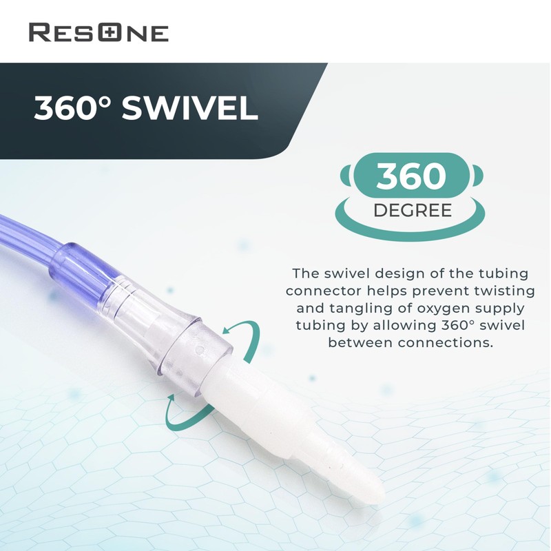 ResOne Oxygen Tubing Swivel Connectors 10-Pack - Nasal Cannula, Hose,
