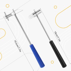 2PCS Mini Hammer, Dual Head Small Mallet Craft Hammer Lightweight Plastic Metal Head for Jewelry, Musical Instruments, Crafts, Watches, Small Equipment Repair