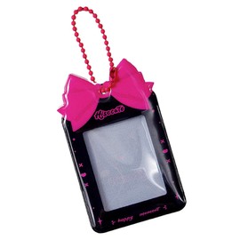 Donaly Mini Custom Card Holder, Trading Card Case with Strap, Keychain, Pass Case, Korea, Cute, Chiikawa (Black/Pink), multicolor (black / pink)