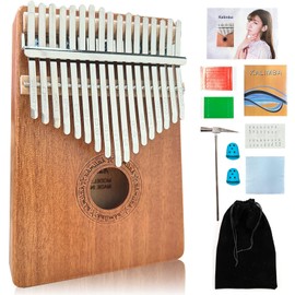 Kalimba, piano de pulgar de 17 teclas, instrumento portátil con martillos de afinación, viene con instrucciones de aprendizaje, adecuado como instrumento para niños y adultos, regalo de cumpleaños