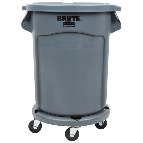 TableTop King Brute 20 Gallon Gray Trash Can, Lid, and