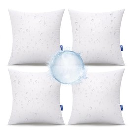 MIULEE 18x18 Outdoor Pillows,Set of 4 Throw Pillows Waterproof,Soft Support Throw Inserts Decorative Water Resistant for Patio Furniture and Garden