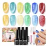 6 Uds 9d Cristal Holográfico Efecto Ojo De Gato Esmalte+imán